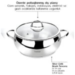 سرویس قابلمه استیل 8 پارچه نهیر مدل Silver Lüks
