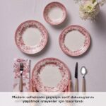 سرویس غذاخوری 6 نفره 24 پارچه کاراجا هوم مدل Diana Rose - Image 6