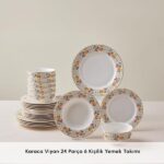 سرویس غذاخوری 6 نفره 24 پارچه کاراجا هوم مدل Forever Bone Viyan - Image 9