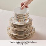 سرویس غذاخوری 6 نفره 24 پارچه کاراجا هوم مدل Forever Bone Viyan - Image 3