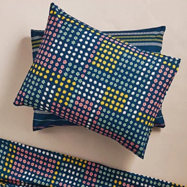 روبالشی 2 عددی 50 × 70 سانتی متر انگلیش هوم مدل Daisy Patchwork