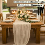 رانر 90 × 200 سانتی متر 100٪ پنبه کامیز مدل Bohem سفید