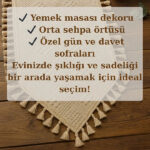 رانر ریشه دار 40 × 110 سانتی متر پنبه ای کامیز مدل Bohem بژ