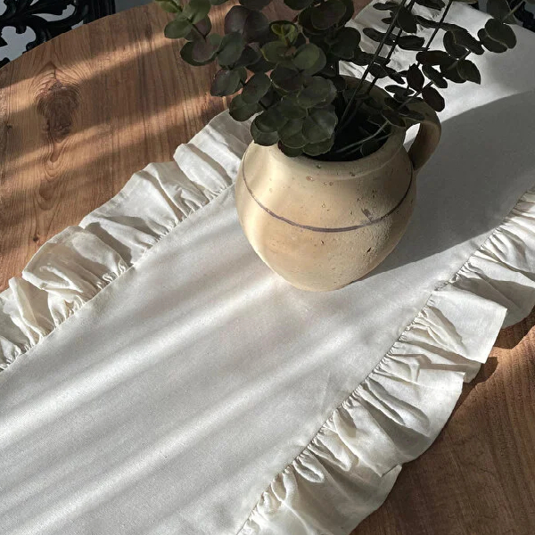 رانر چین دار 40 × 110 سانتی متر کتان و پنبه کامیز