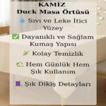 رومیزی 80 × 80 سانتی متر آب گریز و ضد لک کامیز مدل Duck کرم