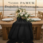 رانر رومیزی پنبه ای 90 × 200 سانتی متر کامیز مدل Bohem مشکی