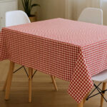 رومیزی چهارخانه پنبه ای 140 × 140 سانتی متر کامیز مدل Pötikare