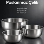 سرویس کاسه استیل 3 عددی وینو