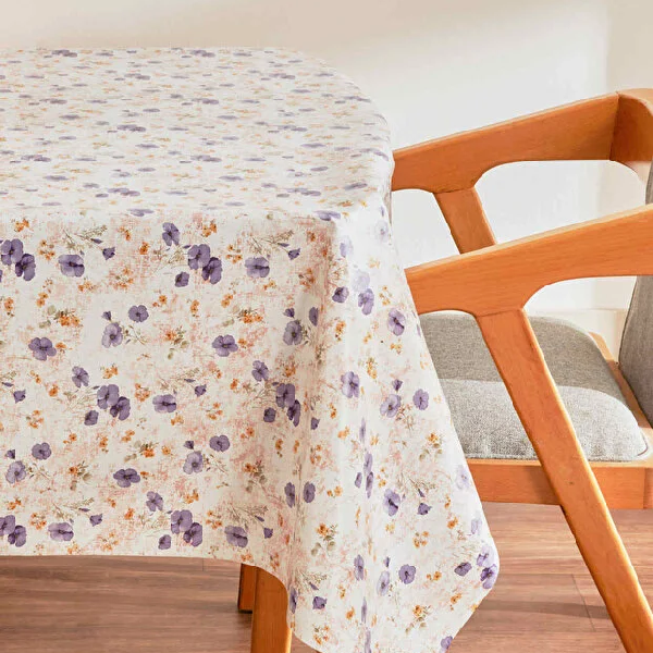 رومیزی گلدار 200 × 140 سانتی متر کاراجا هوم مدل Dora بنفش