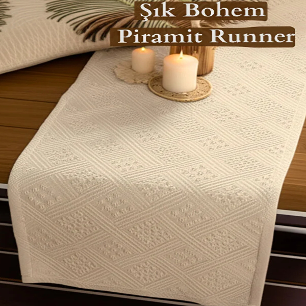 رانر رومیزی پنبه ای 40 × 110 سانتی متر کامیز مدل Bohem بژ