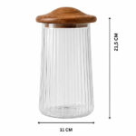 بانکه شیشه ای 1300 میلی لیتر کیچن لایف مدل Akasya Mushroom