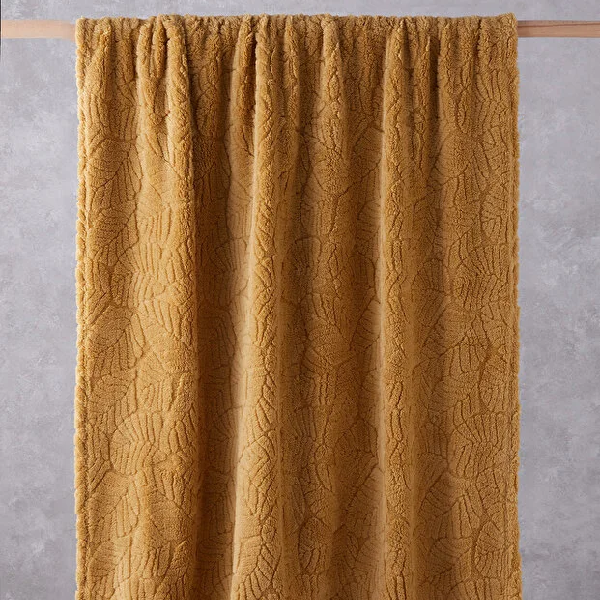 پتو یک نفره 120 × 160 سانتی متر انگلیش هوم مدل Leafy Garden خردلی