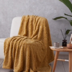 پتو یک نفره 120 × 160 سانتی متر انگلیش هوم مدل Leafy Garden خردلی
