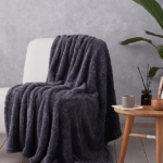 پتو یک نفره 120 × 160 سانتی متر انگلیش هوم مدل Natural Checkers ذغالی
