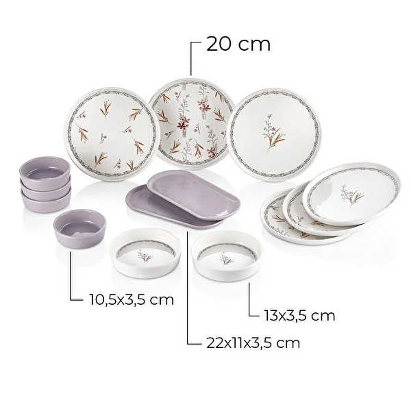 سرویس صبحانه خوری 14 پارچه 6 نفره کیچن لایف مدل Bahar Dalı