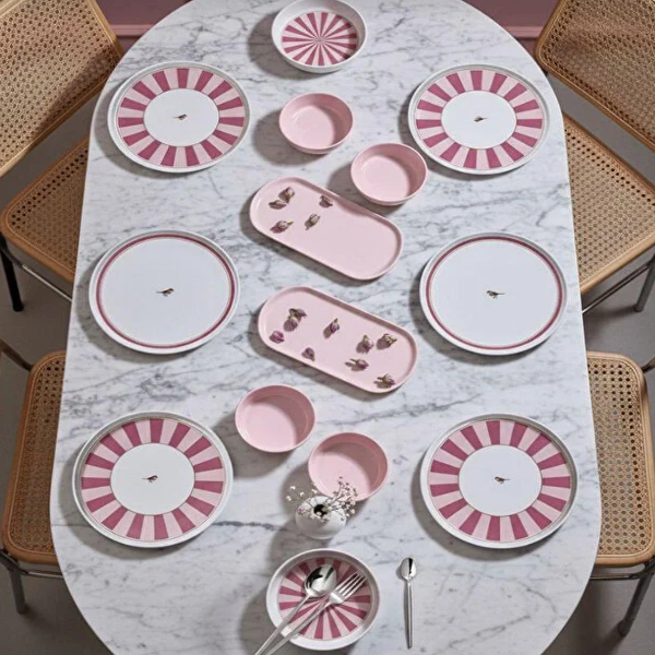 سرویس صبحانه خوری 14 پارچه 6 نفره کیچن لایف مدل Bird Stackable