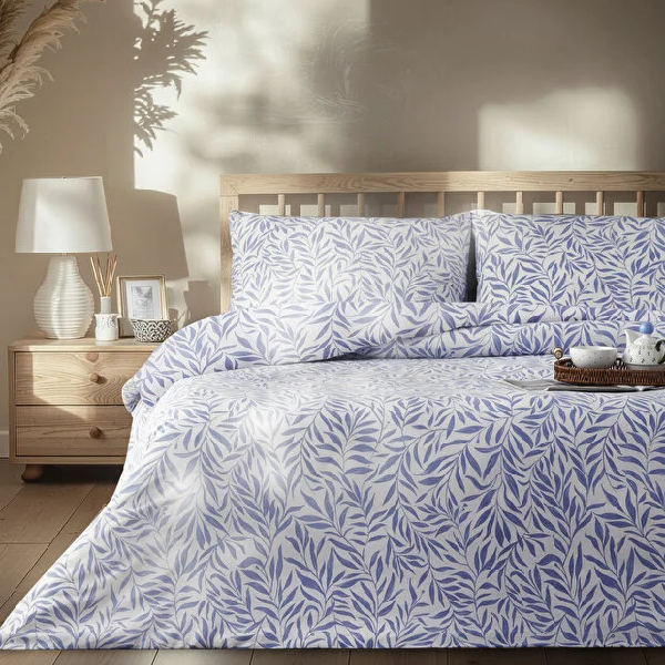 سرویس روتختی دو نفره انگلیش هوم مدل Leaf Dream آبی