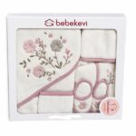 ست حوله نوزاد 5 تکه Bebekevi طرح گل