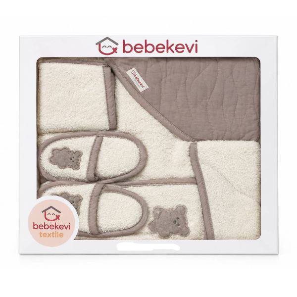 ست حوله نوزاد 5 تکه Bebekevi طرح خرس