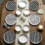 سرویس صبحانه خوری 12 پارچه 6 نفره کیچن لایف مدل Pop Black White