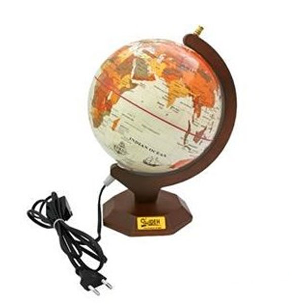 کره جغرافیایی پایه شش ضلعی چوبی ایده سایز 20 چراغ دار فارسی کد 117
