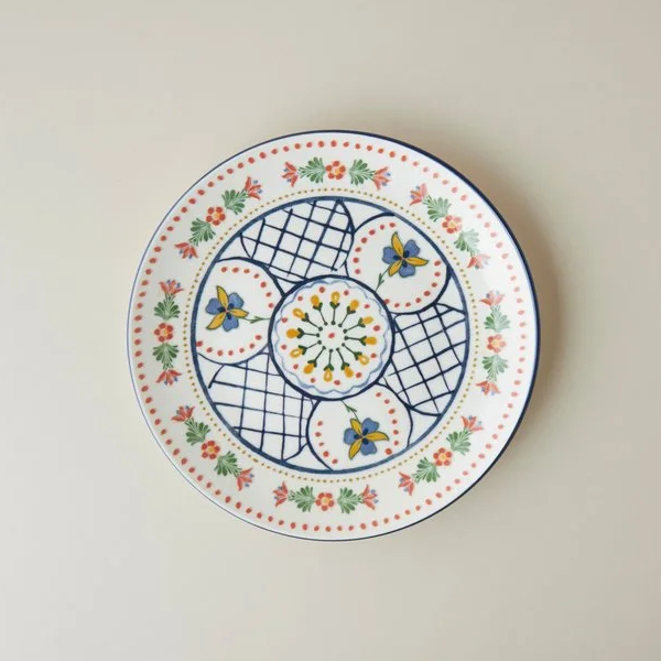 بشقاب سرو چینی 21 سانتی متر انگلیش هوم مدل Harmony Talavera