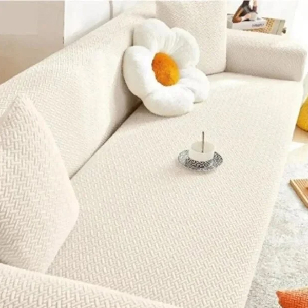 کاور مبل سه نفره ال هوس طرح آجری کرم