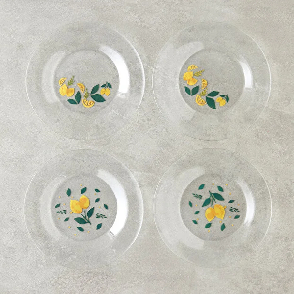 ست 4 عددی بشقاب سرو شیشه ای 19 سانتی متر انگلیش هوم مدل Lemon