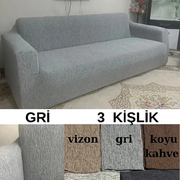 کاور کشی مبل سه نفره ژاکارد کانوی خاکستری