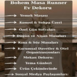 رانر رومیزی 90 × 200 سانتی متر کامیز مدل Bohem سفید