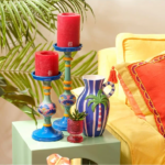 شمعدان آلومینیومی 33 سانتی متر زسا زسا زو مدل Nanpur آبی