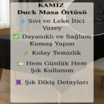 رومیزی 80 × 80 سانتی متر آب گریز و ضد لک کامیز مدل Duck مشکی