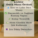 رومیزی 80 × 80 سانتی متر آب گریز و ضد لک کامیز مدل Duck سبز