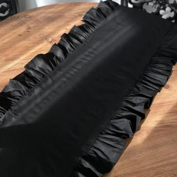 رانر رومیزی چین دار 40 × 110 سانتی متر کامیز مشکی