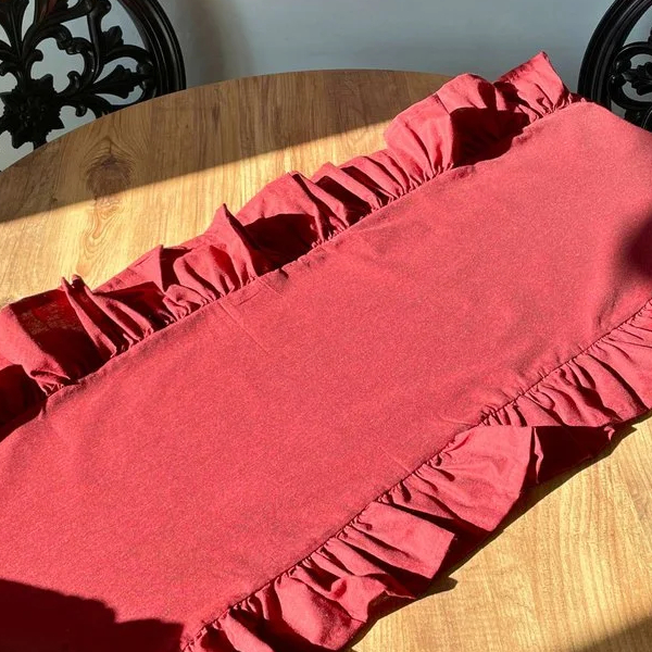 رانر رومیزی چین دار 40 × 110 سانتی متر کامیز قرمز