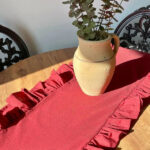 رانر رومیزی چین دار 40 × 110 سانتی متر کامیز قرمز