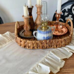 رانر رومیزی چین دار 40 × 110 سانتی متر کامیز کرم